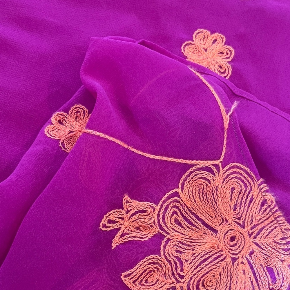 Gianni Bini Magenta Dress with Tangerine Embroidery - Picture 3 of 4